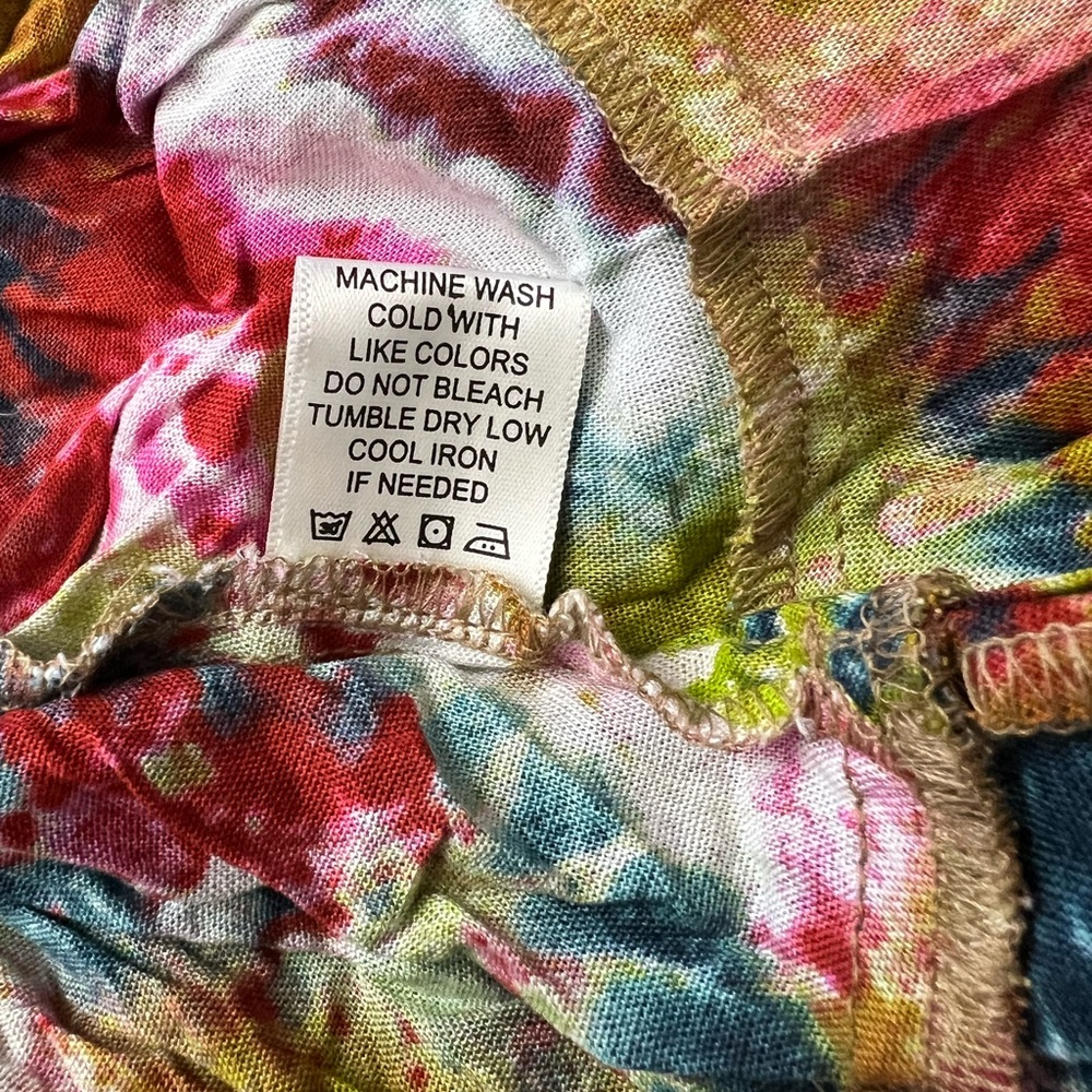 True Destinations Tie-dye One Shoulder Smocked Bodice Dress Size X-small NWT - Picture 7 of 9